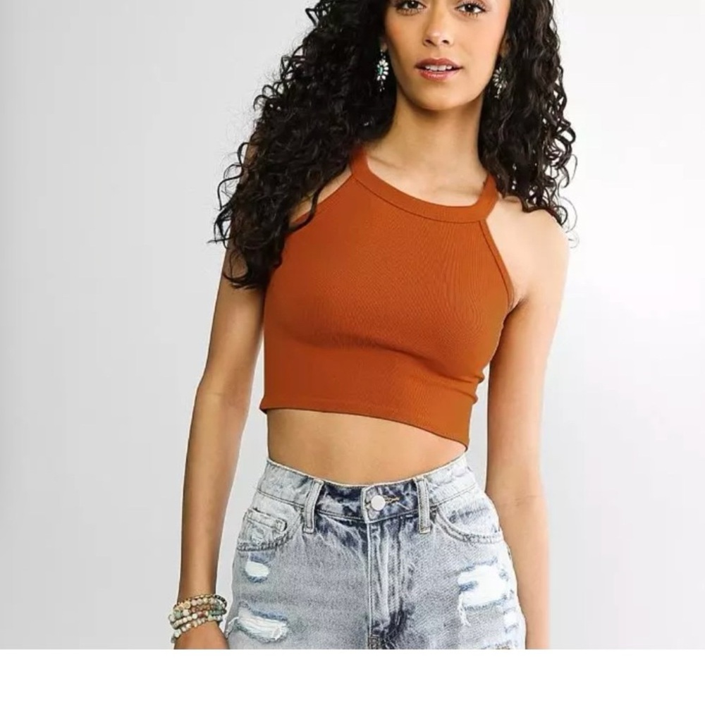 FREE People Intimately Bella Crop Top Honey Eyed Seamless XS S